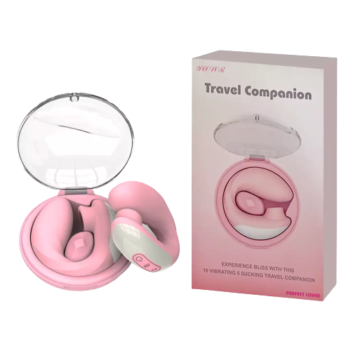 Vibrador Sugador de Clitóris Recarregável com 10 Vibrações e 5 Sucções Travel Companion Ycolor