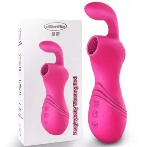 Estimulador Recarregável com Sucção Intensa e Vibração na Cor Rosa Pink Naughty Baby Vibration Rod 16,5 x 4,4 cm