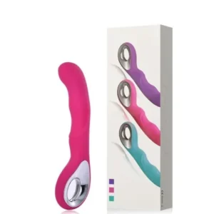 Vibrador Ponto G Recarregável com 10 Modos de Vibraçãos e Alça de Segurança na Cor Rosa 19,5 X 3 cm