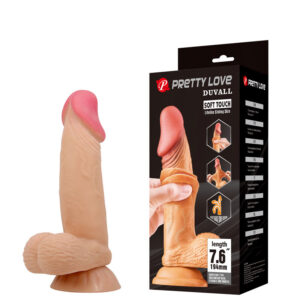 Pênis Realístico 19,4 cm, com Camada de Dupla Densidade, Possui Escroto, Veias Salientes e Ventosa – SLIDING SKIN DUVALL – BW-008108NRG